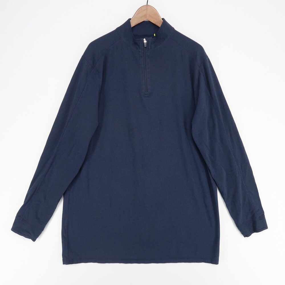 Tasc Carrollton Pullover Mens XLT Navy‎ Blue Quarter Zip Bamboo Performance